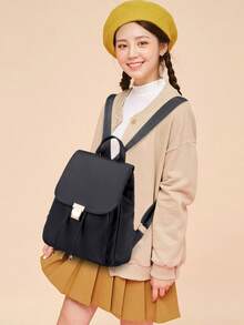 2025 New Arrival Shoulder Bag Waterproof Bag Backpack School Bag Student Shoulder Backpack Nylon Fabric University Lightweight Casual - 黑色 - 查看 6