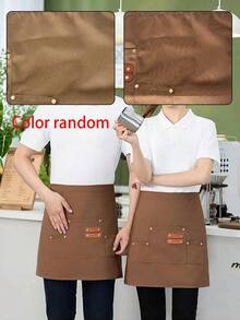 1 件防水半围裙，餐厅、餐饮、服务人员腰围，简约帆布设计，防油防污 - 彩色 - 查看 14