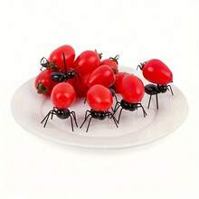 6/24/36/60pcs Reusable Ant Shaped Toothpick/Fruit Dessert Fork, Snack Cake Appetizer Animal Forks, Party Fruit Picks Made Of Plastic Toothpicks - Black - View 3