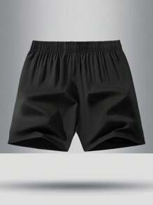 Boys' Breathable Loose Solid Color Elastic Waist Sports Shorts For Tween Boy