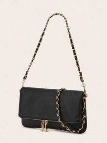 Fashionable High-Quality Women's Underarm Chain Mini Square Handbag, Shoulder And Crossbody Bag - Women's Handbag, Court Bag, Women's Shoulder Bag, Beach Bag, Women's Summer Handbags, Vacation - Saint Barth Borsa - 黑色 - 查看 4