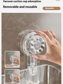 1 Stück wandmontierter Badezimmer-Aufbewahrungskasten ohne Bohren, Saugnapf PET Regal