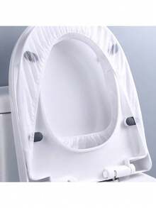 100个一次性马桶座套、独立包装马桶坐垫、便携式旅行商务马桶垫、公共卫生间、飞机、露营旅行配件、家用便携式一次性马桶垫、高品质弹力带马桶座套 - 白色 - 查看 4