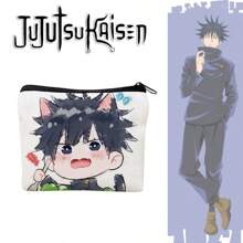 Jujutsu Kaisen 1 pieza Billetera miniatura personalizada con diseño de personaje de anime Gojo, bolsa para cambio de patrón de dibujos animados linda y de alta belleza para hombres y mujeres, bolsa de almacenamiento para auriculares Bluetooth y artículos de papelería