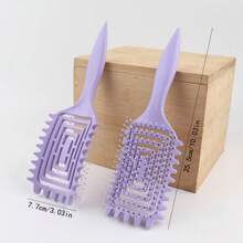 1pc Portable Curly Hair Styling Brush - Nylon Bristles, Detangling & Volumizing Comb For All Hair Types - Multicolor - View 20