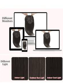 Hair Toppers For Hair Loss 18inch Hair Pieces For Women 6.5X6.5 Inch Hair Topper Adding Extra Hair Volume, Brown Straight Hair Toppers For Women