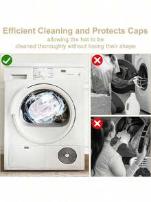 1/2件洗衣机帽清洗笼 带网袋的帽子清洗器 棒球帽清洗帽/清洗保护笼 适用于清洗各种帽子 - 彩色 - 查看 8