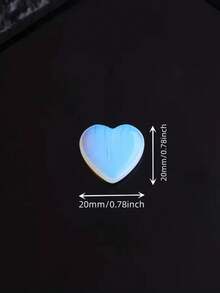 20Pcs Artificial Opal Carved Heart Stones Set - Gifts For Couples, Anniversary Gifts, Home Decor & Desktop Decorations - 淺藍色 - 查看 7