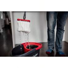 O-Cedar EasyWring Microfiber Spin Mop, Bucket Floor Cleaning System, Red, Gray, Standard