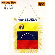 1pc Venezue-La Flag 3x5Ft Double Side Printed Hanging Banner Flags With Grommets, Polyester Material, Vivid Color And UV Fade Resistant, Vene Zuela Garden Flag Decoration, Room Decor, Outdoor Holiday Decoration - Yellow - View 6
