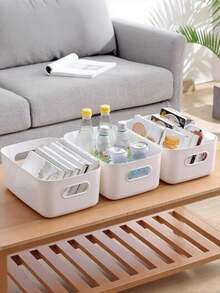 1/5/10件收纳篮收纳盒迷你收纳盒PP材质多用途家居办公用品玩具食品储存容器 - 彩色 - 查看 6