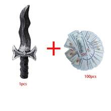 1件万圣节角色扮演塑料玩具，包含逼真斧头、逼真电锯、逼真美元道具、派对用品。注意：由于手工制作，不同部件可能存在轻微划痕、串色、染色、褪色或色差，均属正常现象。[部分组件随机选择，可能存在颜色差异] - 彩色 - 查看 10