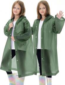 Pack Waterproof Raincoats Reusable,EVA Rain Ponchos Emergency Rain Children, Boys And Girls - Black (2-pack) - View 7