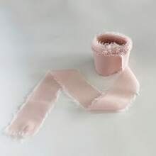 1 Roll 5M Long 38mm INS Style Chiffon Ribbon With Fringe Edges, Suitable For Bouquets, Gifts, Weddings