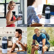 OwaIa(Aurora White) Double-Layer Double-Layer Vacuum Outdoor Sports Water Bottle, Stainless Steel Insulated Water Bottle With A Straw, 100% Leak-Proof - Outdoor Cycling Water Bottle, Suitable For Sports, Cycling, Office, Home, Car, Camping And Trips{Beach/Camping Essential Accessories} - trắng - Xem 5