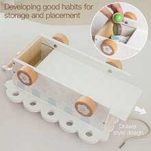 Expositor de madera en forma de carrito de helados, helados/paletas danesas nobles, juguete educativo de juego de roles para niños - Multicolor - Ver 9