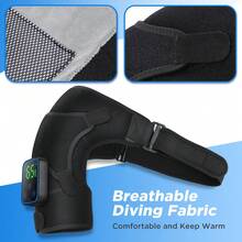 5000mAh可充电加热振动颈肩按摩器，石墨烯加热双控电动按摩器，7档加热+3种振动模式，可拆卸控制器，母亲节、情人节、复活节的完美礼物 - 黑色 - 查看 8