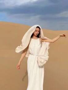 Szalik podróżny na pustynię w Egipcie, Dubaj, plaża, fotografia, chusta dla kobiet, plażowy jedwabny szalik, chusta na głowę z filtrem przeciwsłonecznym