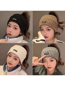 1/2/3/4pcs Knitted Headband Hats, Soft & Skin-Friendly, Warm & Breathable, Easily Paired With Various Outfits. Wearing It Not Only Protects Your Forehead From The Cold, But Also Enhances The Overall Fashionable Look. The Perfect Accessory For Autumn/Winter That Balances Warmth And Style. - Coffee Brown - View 12