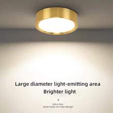 1 件金色嵌入式筒灯，现代 LED 吸顶灯，客厅/卧室吸顶灯，金色圆形 LED 面板灯，5W/10W/15W/25W，冷白/中性白/暖白，AC185-265V，易于安装，适用于卧室、客厅、厨房、走廊、楼梯、地下室、车库、酒吧、商场、书房、陈列室 - 金色明裝筒燈 - 查看 6