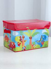 1pc Cartoon Toy Storage Box, Clothing Sorting Box, Car Pattern Cartoon Car Storage Box Can Be Folded Office Dormitory Clothing Storage Box, Waterproof And Moisture-Proof Students' Tools Snack Storage Box, Home Storage Stool Can Be Folded Storage Box ﻿ - Multicolor - View 12