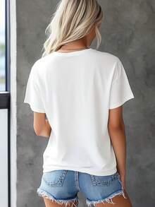 Women's Graphic Tee I Gotta Stop Spending Money Like I Sell Dope - Casual Summer T-Shirt For Adults, Funny Saying Top, Unisex Streetwear Style, Cotton Blend, Comfortable Fit, Perfect For Everyday Wear - trắng - Xem 3