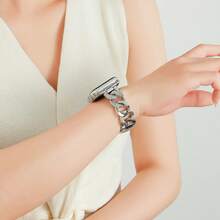 1 条中性 表带，时尚钢表带兼容 38mm/40mm/41mm/42mm/44mm/45mm/46mm/49mm，兼容 Series Ultra/SE/10/9/8/7/6/5/4/3/2/1 - 銀色 - 查看 4