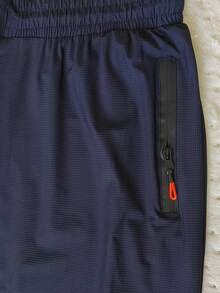 Men's Casual Sports Pants/Quick Dry/Spandex/Zipper Pocket/Elastic Waist 1XL(L1)2XL(L2)3XL(L3)4XL(L4) PLUS SIZE - 藏蓝色 - 查看 3