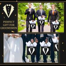 50Pcs Groomsmen Gifts Groomsmen Proposal Box With Flasks Sunglasses PU Leather Toiletry Bag Bottle Opener For Wedding Groomsman Best Man Gift (Brown),10591600