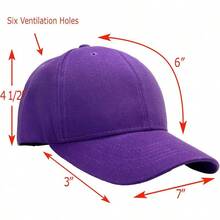 Bulk Lot 12-Pack Adjustable Size Plain Blank Solid Color Baseball Caps - Purple - View 2