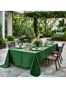 1 khăn trải bàn bằng vải satin, 145*180cm/145*260cm, màu xanh lá cây xô thơm/xanh lá cây đậm, hình chữ nhật, vải satin bóng, có thể giặt được, thích hợp cho tiệc cưới, tiệc tùng, sinh nhật, bàn ăn kỷ niệm - Nhiều màu - Xem 7