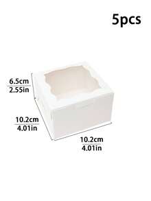 5 piezas/10 piezas/20 piezas/30 piezas Caja de pan estilo INS Macaron, Caja pequeña de pastel con ventana, Caja de rebanada de pastel, Caja de galletas, Caja pequeña de aperitivos, Caja pequeña de pastel, Adecuada para postres, fresas, pasteles - Papel - Ver 18