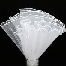 4 Yards Flower Wrapping Mesh Paper Pearl Bouquet Packaging Paper Wrinkled Translucent Floral Wrapping Papers White Mesh Wrap Papers Party Favor Decor Florist Supplies Wedding - 白色 - 查看 8
