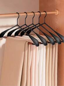 1/2/3/5pcs Premium Wooden & Metal Wide Shoulder Clothes Hangers, Lightweight High-End Wardrobe Closet Specialized Wooden Hangers With Non-Slip Pant Bar, For Storing Coats, Jeans, Sweaters - Multicolor - View 3