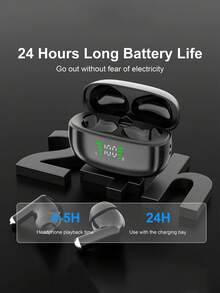 180mAh 容量无线蓝牙耳机，低音增强，音质沉浸，适合办公室、游戏、健身房、旅行、散步、通勤、毕业/节日礼物，兼容 IOS/Android - 彩色 - 查看 3