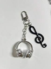 1 件男女通用新款 Ins 风格音乐耳机形钥匙扣、创意迷你音符配件、个性化手机挂绳、包饰、钥匙扣，适合音乐爱好者礼物汽车配件可爱哥特 Y2k 包饰挂绳带身份证夹汽车配件包饰圣诞节