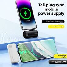 便携式充电器兼容 ，带二合一连接器，5000mAh 小型移动电源，快速充电兼容 16/15/14/13/12/11 系列、S25/24、Android，适合夏季假期户外旅行/露营和紧急备用移动电源，适合送给家人、朋友、生日户外的礼物 - 粉色 - 查看 4