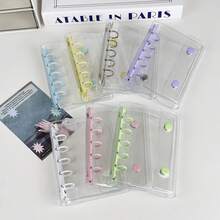 Pasta de argolas transparente M5, 20 capas dupla face, livro de adesivos transparente, conjunto de cadernos de fichário faça você mesmo, papelaria, material escolar, material de volta às aulas - Multicolorido - Ver 5