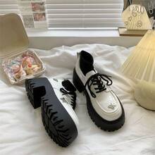 Diseño de nicho mariposa zapatos de cuero pequeños mujeres otoño nuevo estilo retro británico pequeño aumento, Zapatos mocasines de mujer - Beis - Ver 5