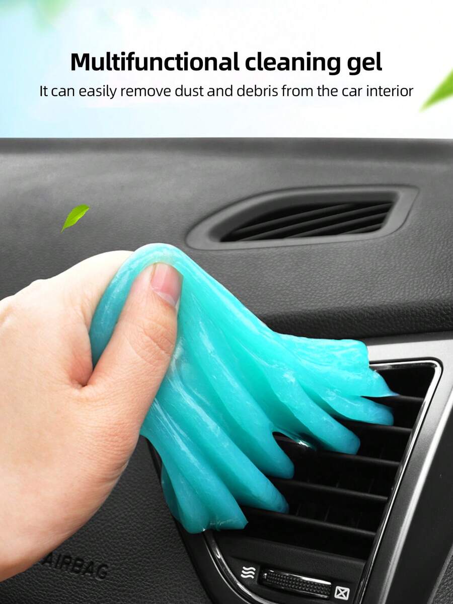 1pc 70g Blue Soft Gel Cleaner, Suitable For Car Air Vent, Car Interior, Keyboard, Corners, Desk Cleaning - Blue - View 1