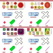 8 piezas Posavasos con diseño de frutas, formas redondas y asimétricas, kit de pintura de diamantes, material de madera con soporte, arte de diamantes DIY mosaico de cristal Posavasos y soportes para posavasos, adecuado para uso diario en la oficina, decoración del hogar, regalos para principiantes