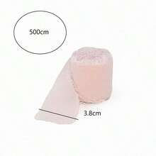 1 Roll 5M Long 38mm INS Style Chiffon Ribbon With Fringe Edges, Suitable For Bouquets, Gifts, Weddings