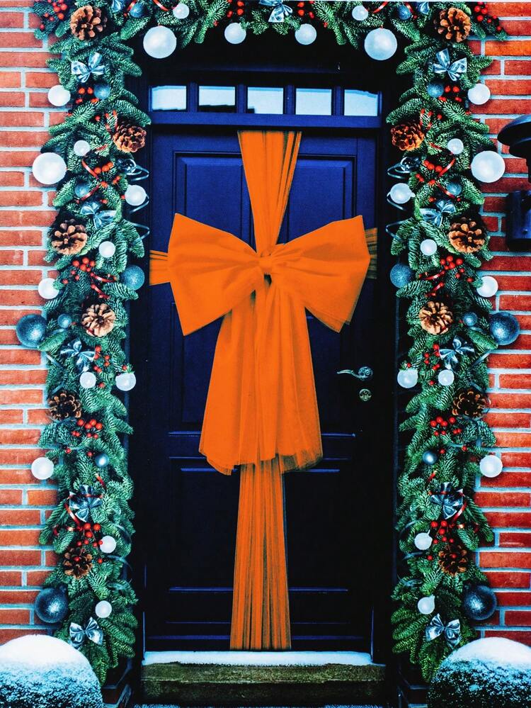 73*900cm Organza Red Bow Christmas Decoration, Multi-Color Ribbon Bow For Christmas, Wedding, New Year Holiday Decor, DIY Bowknot For Halloween, Christmas, National Day, Independence Day And Other Outdoor Events - Red - View 8