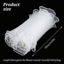 4 Yards Flower Wrapping Mesh Paper Pearl Bouquet Packaging Paper Wrinkled Translucent Floral Wrapping Papers White Mesh Wrap Papers Party Favor Decor Florist Supplies Wedding - 白色 - 查看 3