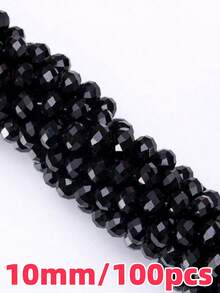 Hạt pha lê Áo màu đen cắt cạnh 2/3/4/6/8/10/12mm Rondelle hạt rời dùng làm đồ trang sức, vòng tay, vòng cổ, khuyên tai, thiết kế túi xách - màu đen - Xem 24