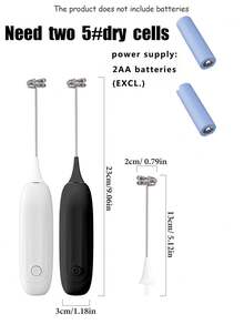 Milk Frother, Powerful Handheld Milk Frother, Mini Milk Foamer,Coffee Stirrer, Stainless Steel Drink Mixer For Coffee, Lattes, Cappuccino,Matcha,Hot Chocolate, Portable Foam Maker,Electric Wireless Blender Mini Coffee Maker - Multicolor - View 2