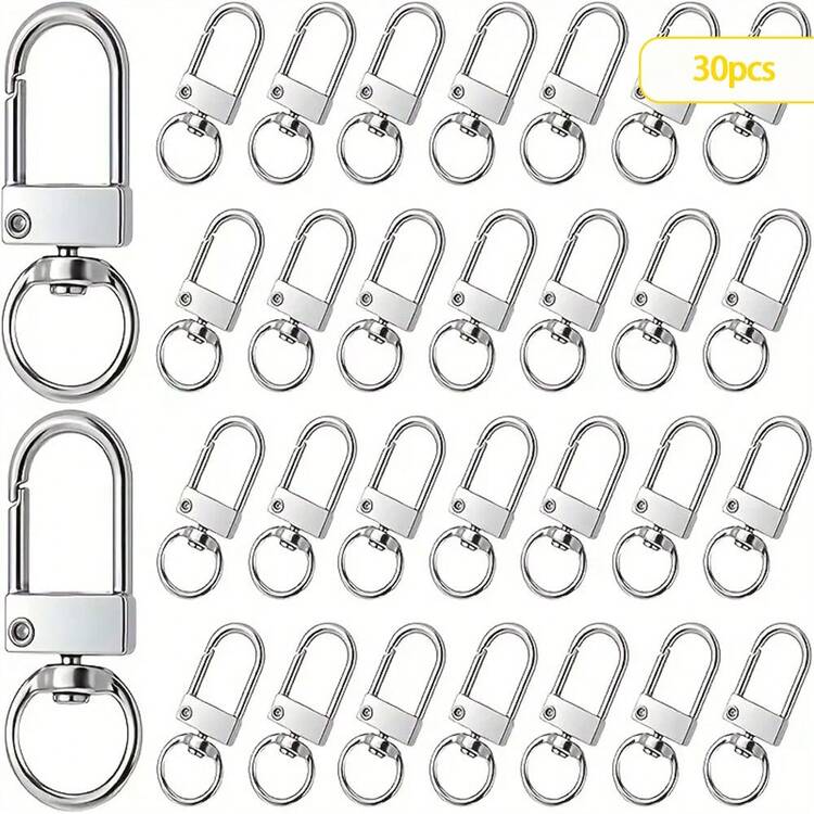5/10/15/20/25/30/35/40/45/50pcs Metal Lobster Claw Clasp, Swivel Quick Snap Hook Keychain Findings For DIY Crafts, Keychain Making, Jewelry Making Accessories - Multicolor - View 17