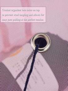 1pc Colorful Mesh Knitted Yarn Storage Bag, Yarn Organizer Suitable For Knitting & Crochet Projects Accessories, Easy To Carry (Purple, Pink, Green)