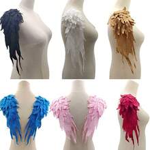 2pcs Angel Wings Water-Soluble Lace Matching Embroidery Wing Pattern DIY Lace Accessories Heavy Industry Multi-Layer Decal Large Size Halloween Accessories - Multicolor - View 1