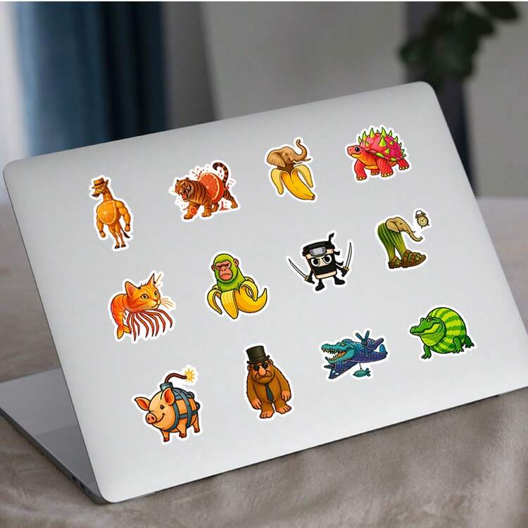 50Pcs Italian Brainrot Stickers Funny Stickers Italian Brainrot Toy Tralalero Tralala Tung Tung Tung Sahur Cartoon Stickers Vinyl Waterproof Stickers For Water Bottle,Computer,Laptop,Phone,Luggage,Notebook,Fridge - E - View 6